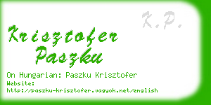 krisztofer paszku business card